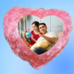 Fur Pink Heart Shape Pillow