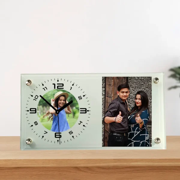 Glass Frame with Clock BL-28