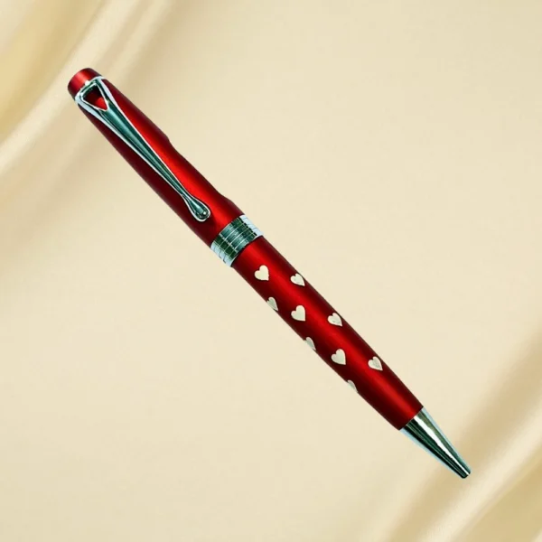 Personalized Red Heart Dual Name Metal Pen